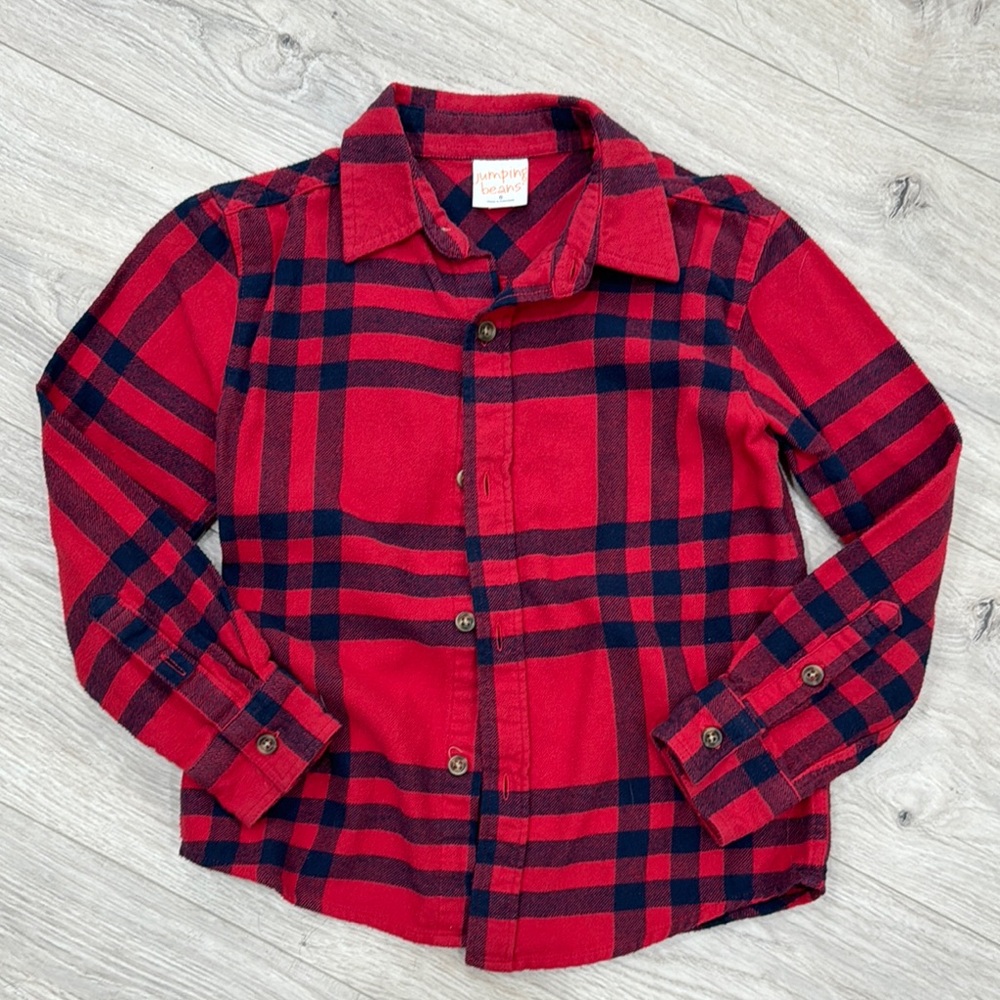 Jumping Beans Blue and Red Button Down Shirt